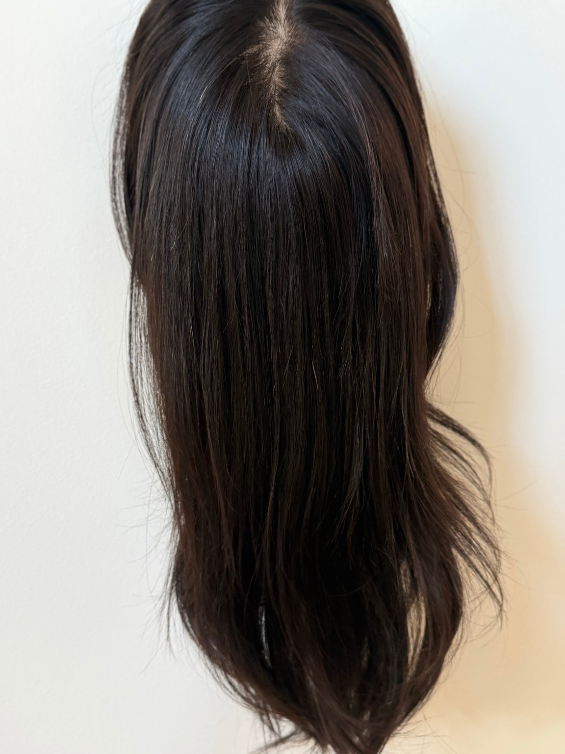 Anastasia darkest brown human hair wig, back