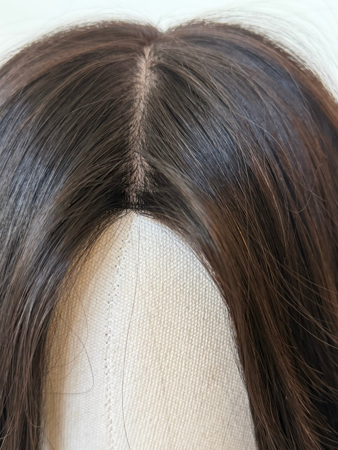 Anastasia darkest brown human hair wig, part