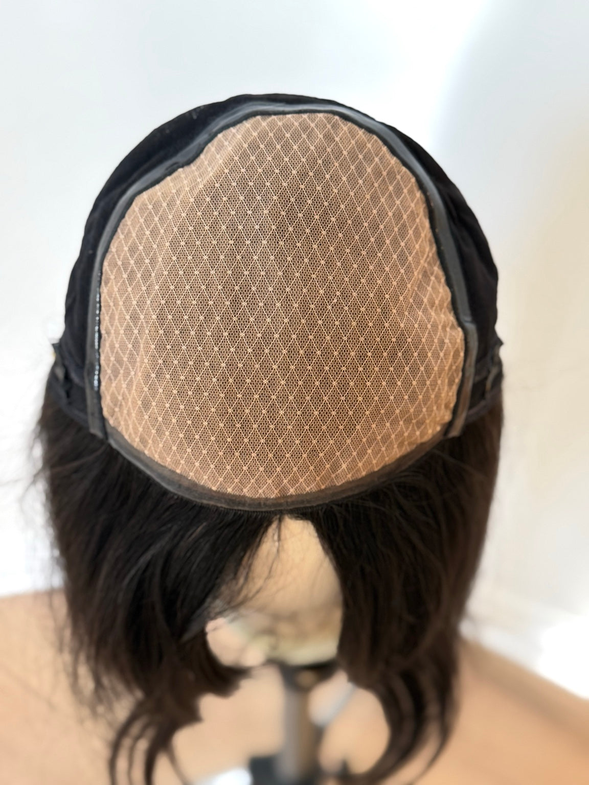 Anastasia darkest brown human hair wig, silk base