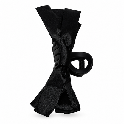 Black Ribbon Bow Claw Clip