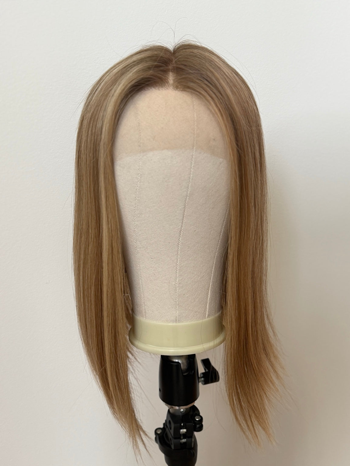 Francesca 16-inch light ash blonde European full lace wig, front view