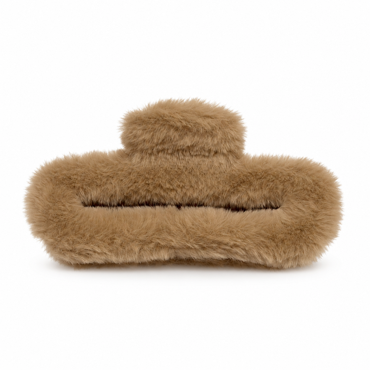Fuzzy Beige Claw Clip
