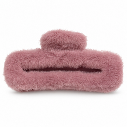 Fuzzy Pink Claw Clip