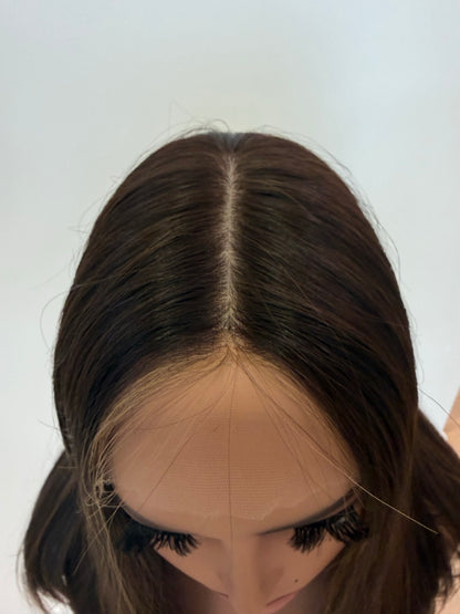 Gemma European hair wig, top part