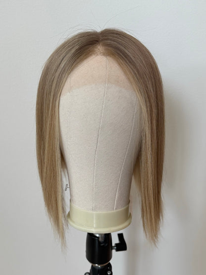 Isabelle 12-inch light ash blonde European full lace wig, front view