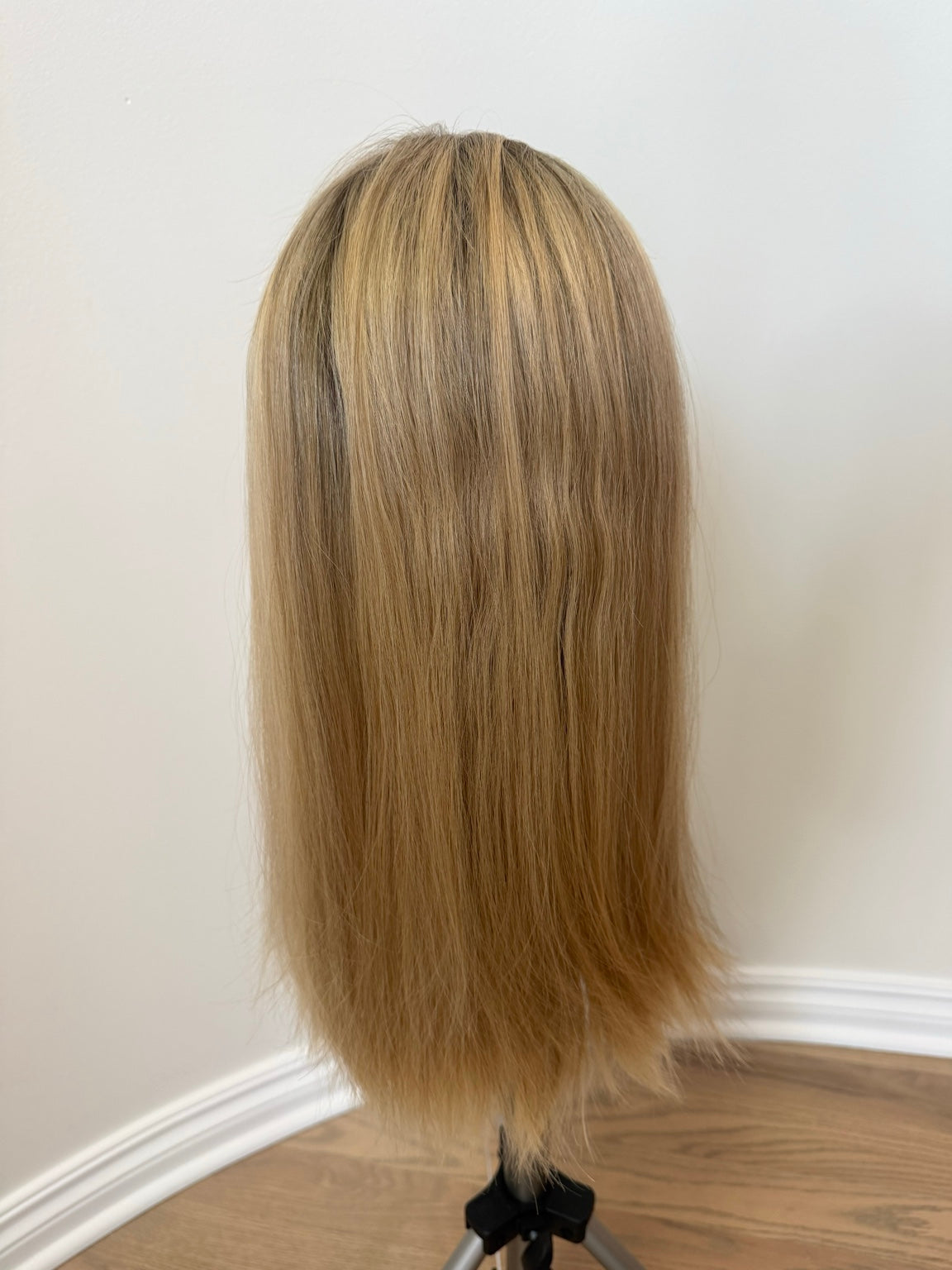 Juliana wig back view showing length and blonde color