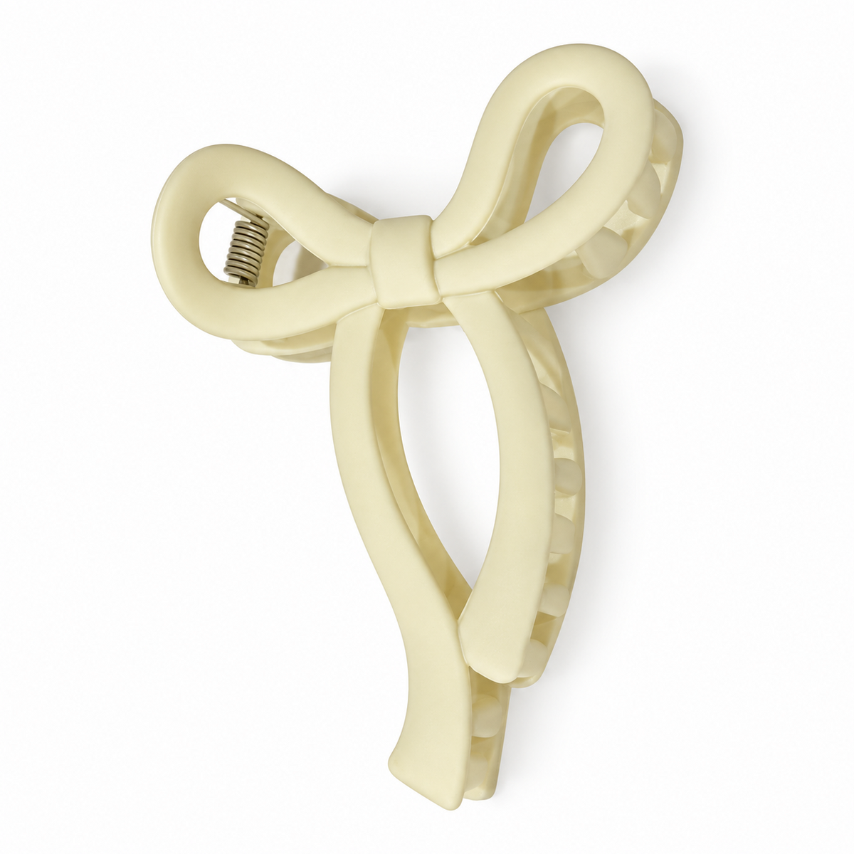 Off White Bow Claw Clip