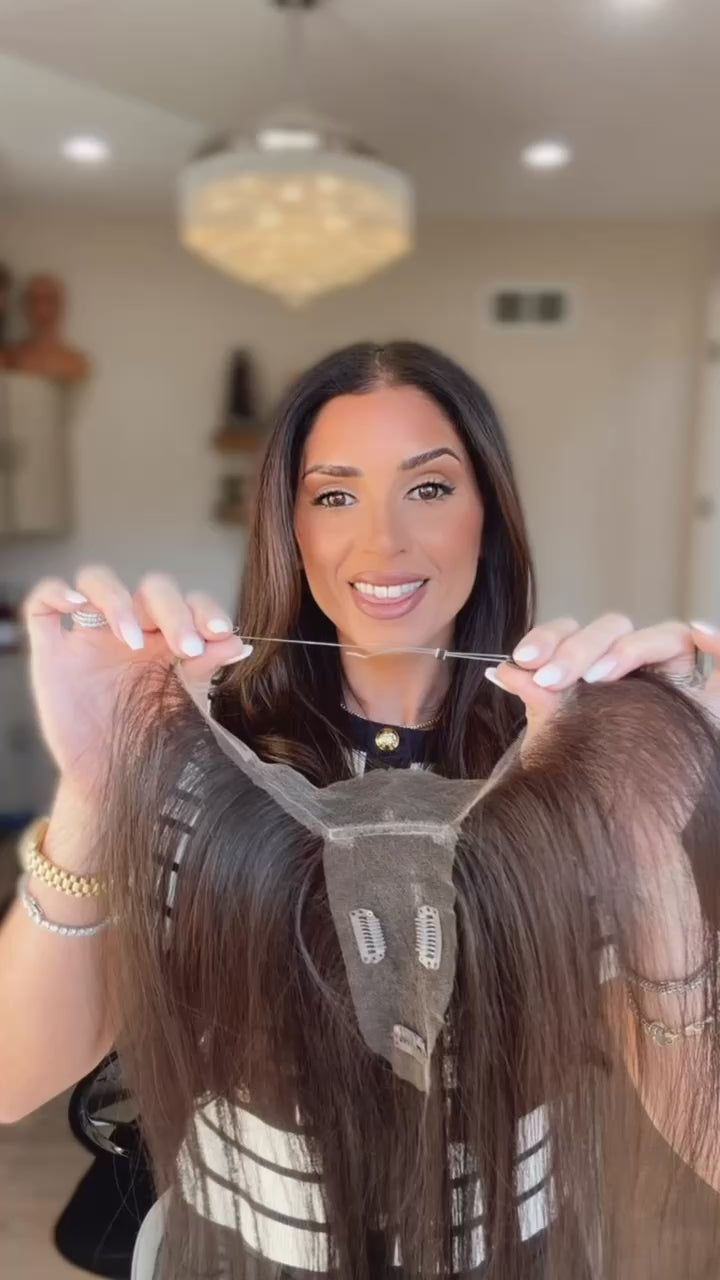 Hybrid Hairline Topper- Human Hair halo and Clip-In with Full