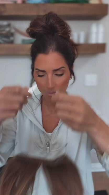 10” Human Hair Clip in Bangs with String