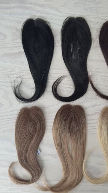 10” Human Hair Clip in Bangs with String